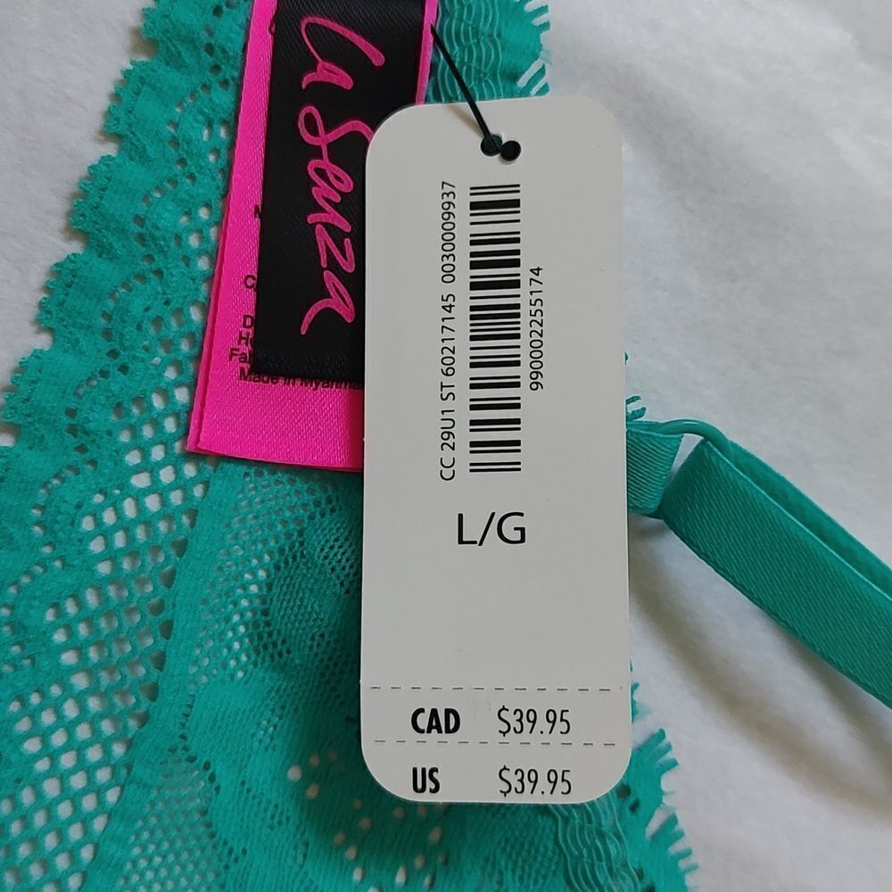 New With Tags La Senza Size Large Lightweight Wireless Teal Lace Bralette - Picture 10 of 12